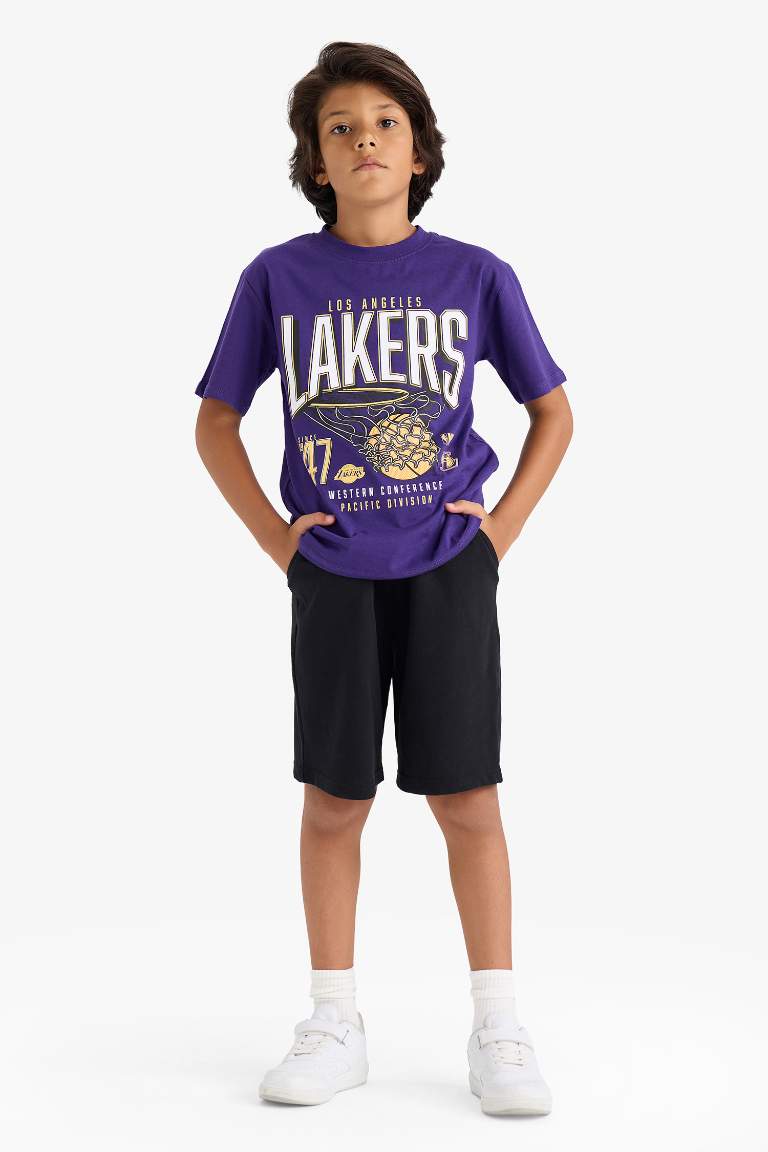 Erkek Çocuk NBA Los Angeles Lakers Sırt Baskılı Kısa Kollu Tişört