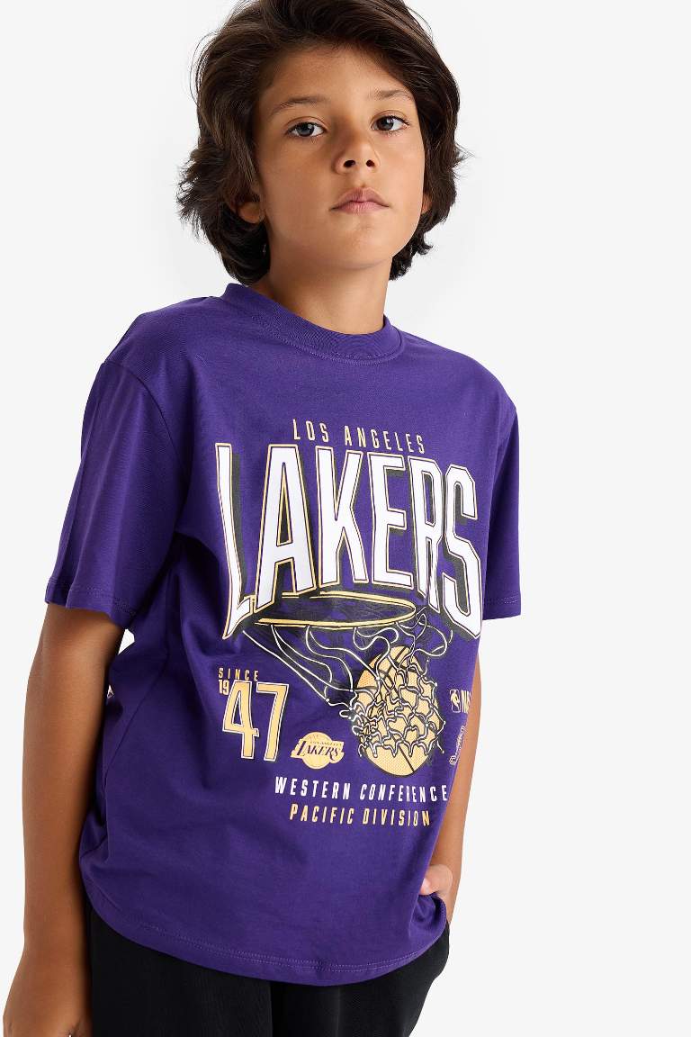 Erkek Çocuk NBA Los Angeles Lakers Sırt Baskılı Kısa Kollu Tişört