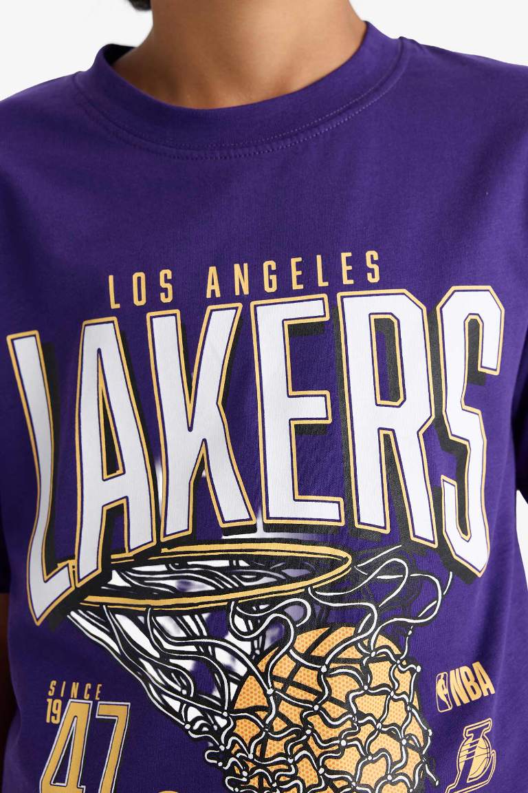 Erkek Çocuk NBA Los Angeles Lakers Sırt Baskılı Kısa Kollu Tişört
