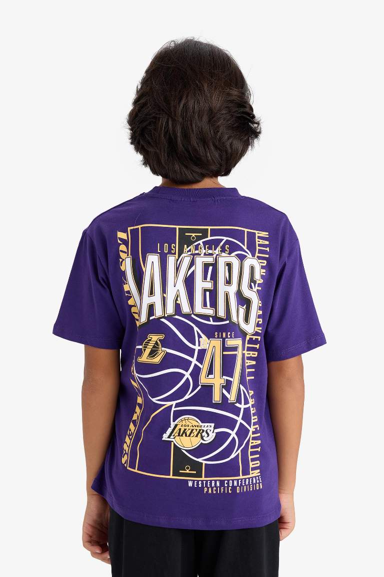 Erkek Çocuk NBA Los Angeles Lakers Sırt Baskılı Kısa Kollu Tişört