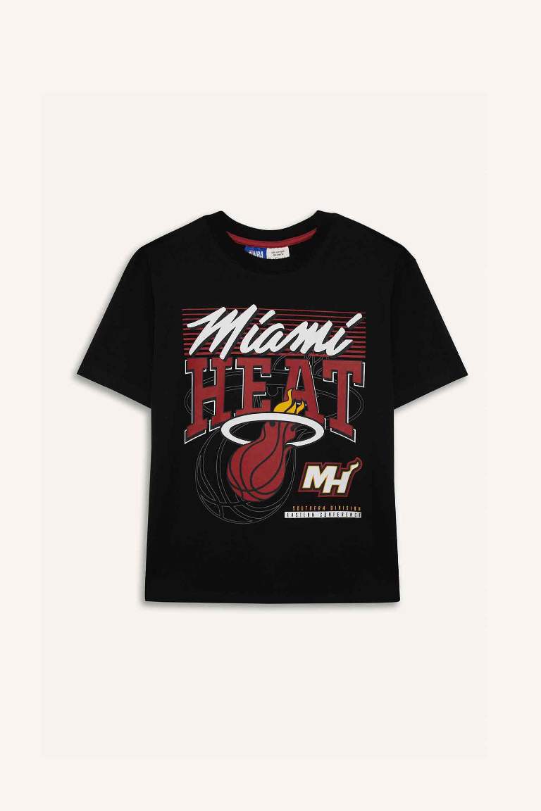 Erkek Çocuk NBA Miami Heat Bisiklet Yaka Kısa Kollu Tişört