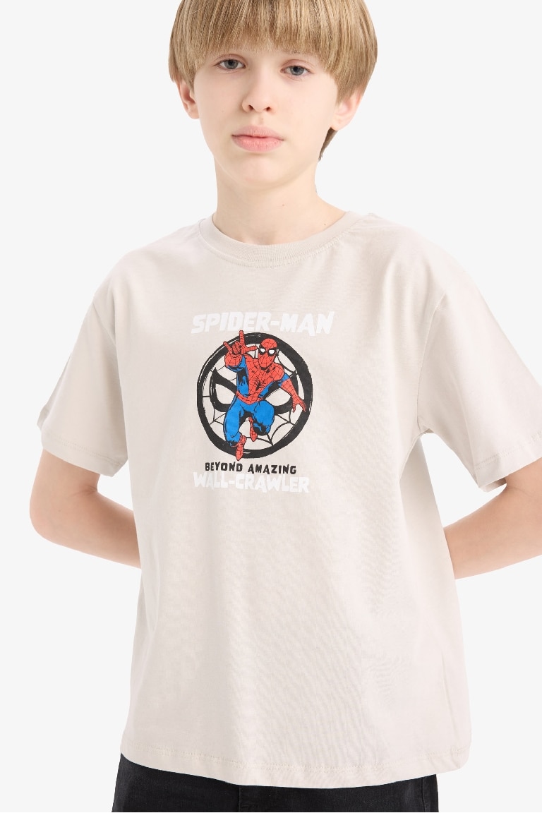 Boy Marvel Spiderman Crew Neck Short Sleeve T-shirt