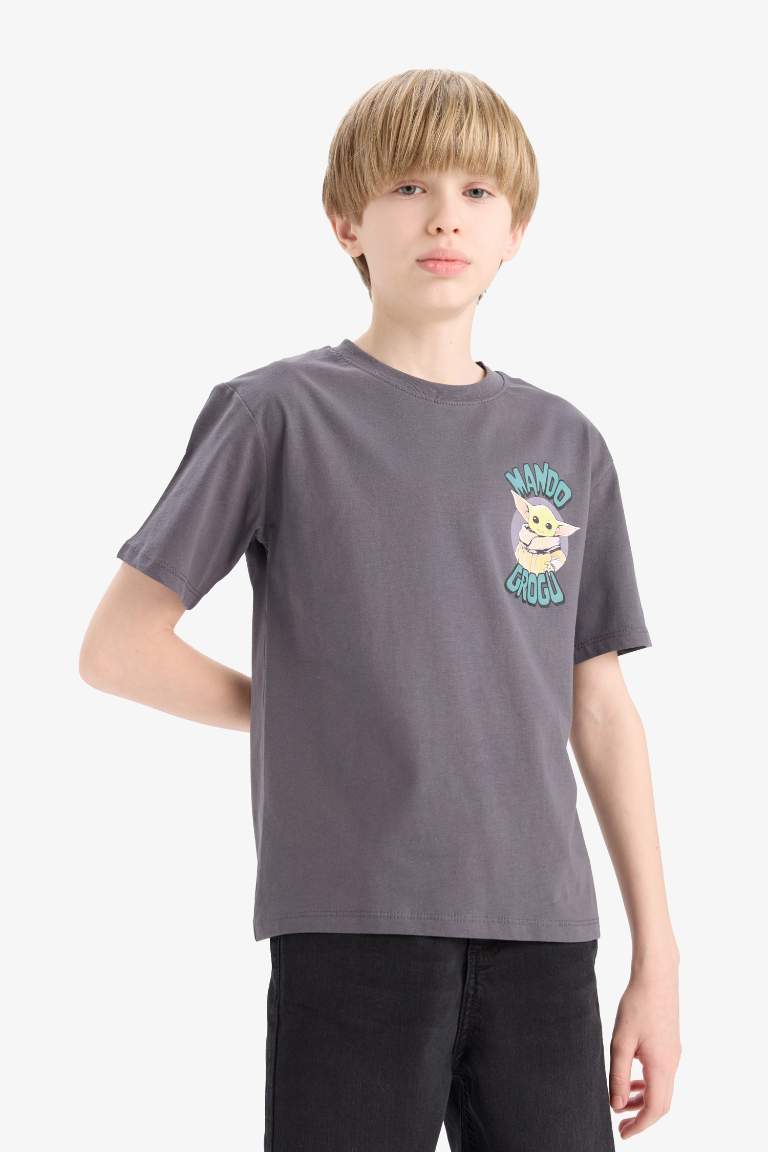 Boy Star Wars-Mandalorian Crew Neck Short Sleeve T-Shirt