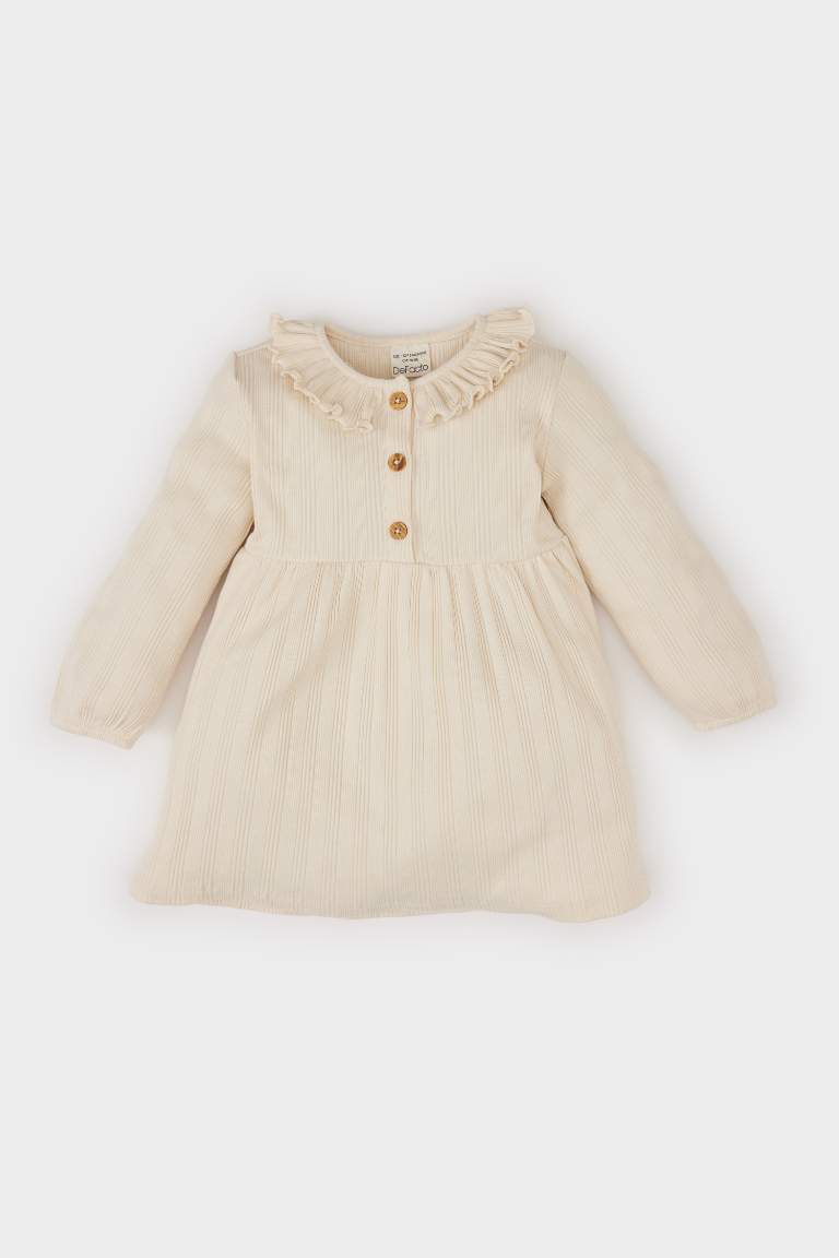 Robe à manches longues en tissu côtelé pour bébé fille