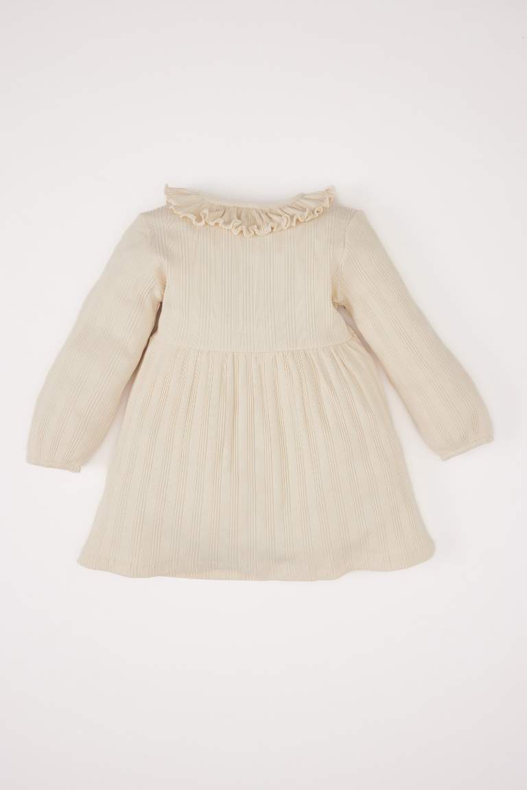 Robe à manches longues en tissu côtelé pour bébé fille