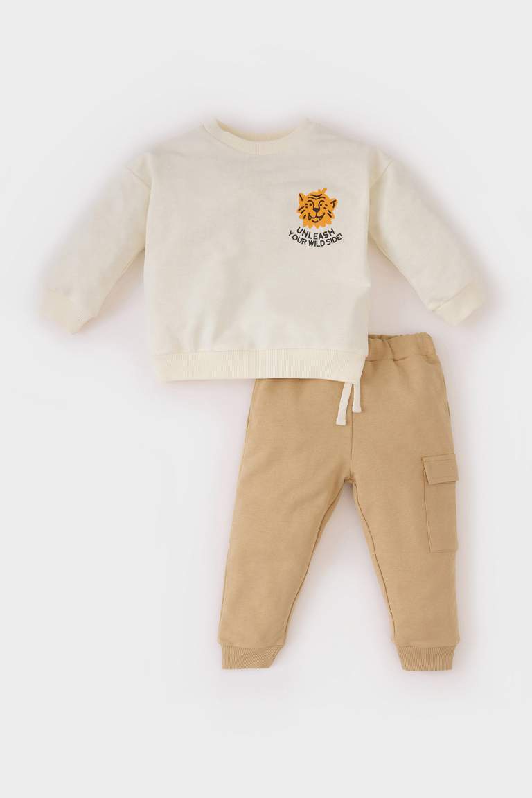 Baby Boy Printed Sweatshirt Sweatpants 2 Piece Set