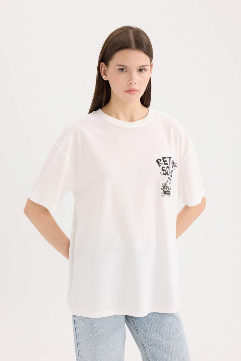 Oversize Fit Crew Neck Short Sleeve T-Shirt