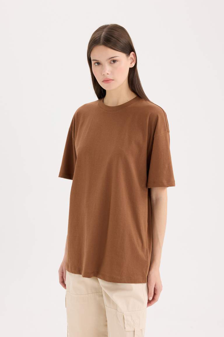 Oversize Fit Crew Neck Short Sleeve T-Shirt