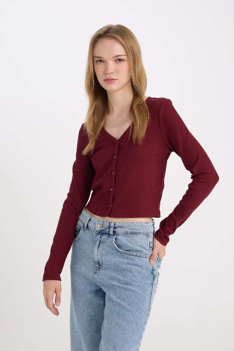 Cardigan Slim basique à col en V