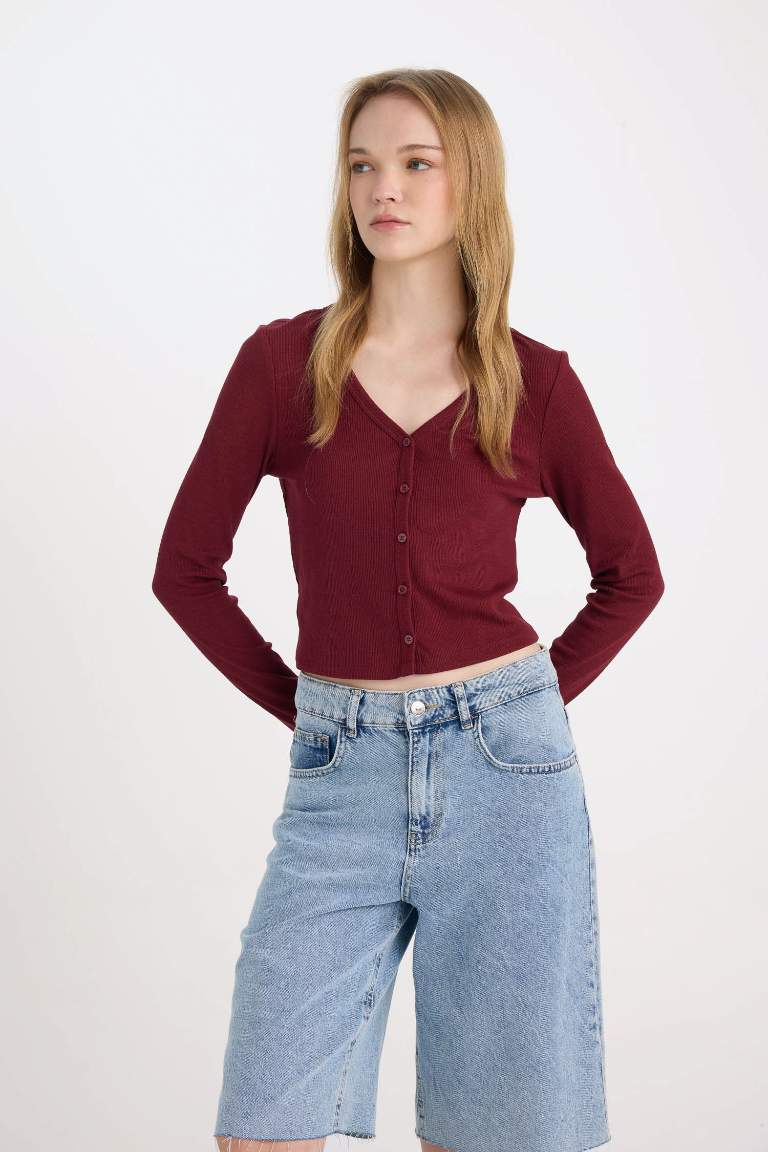 Cardigan Slim basique à col en V