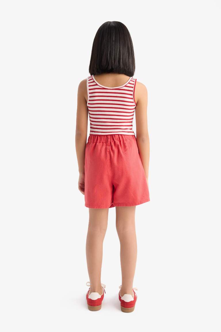 Girl Red Gabardine Skort