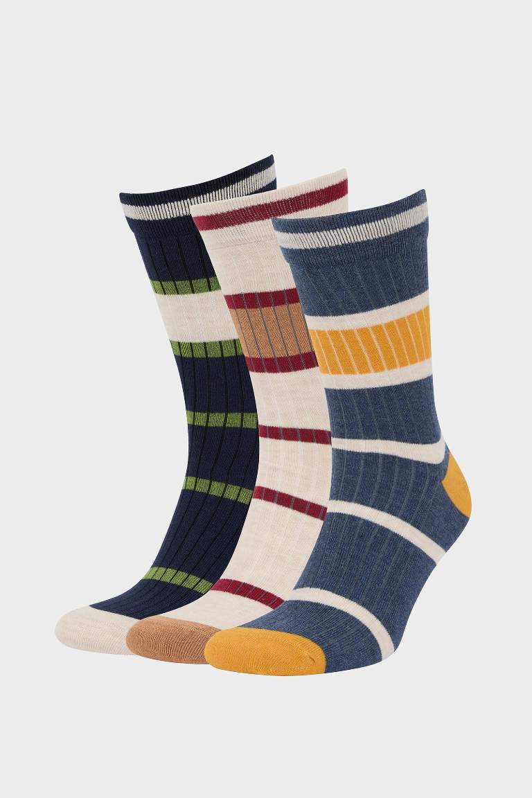 Man Striped 3 piece Long sock