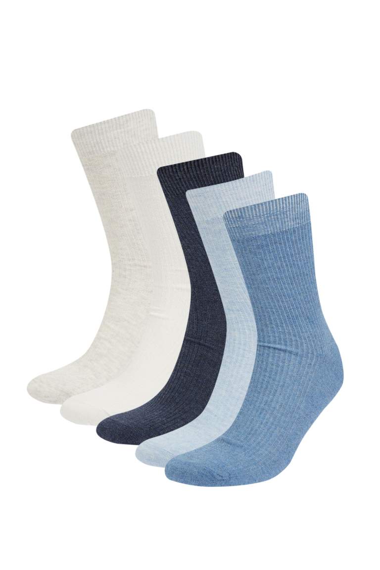 Man Comfortable Elastic 5 Piece Long Cotton Socks