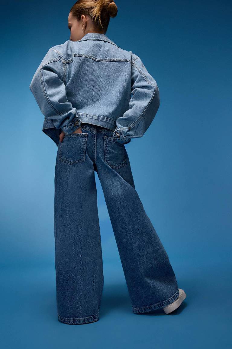 Kız Çocuk Wide Leg Geniş Bol Paça Jean Pantolon