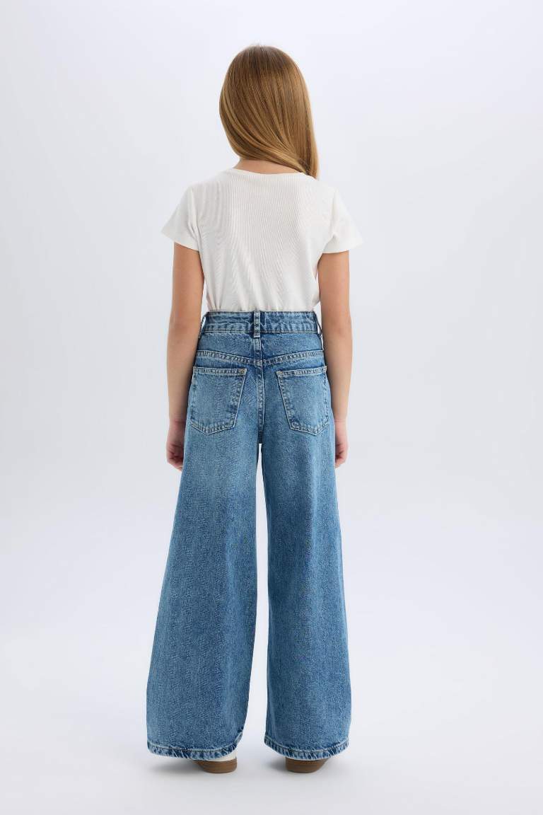 Pantalon Jean à jambes larges pour fille