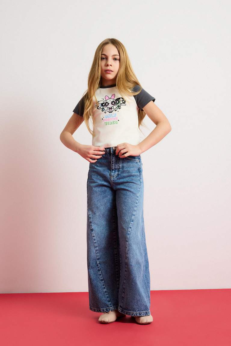 Pantalon Jean à jambes larges pour fille