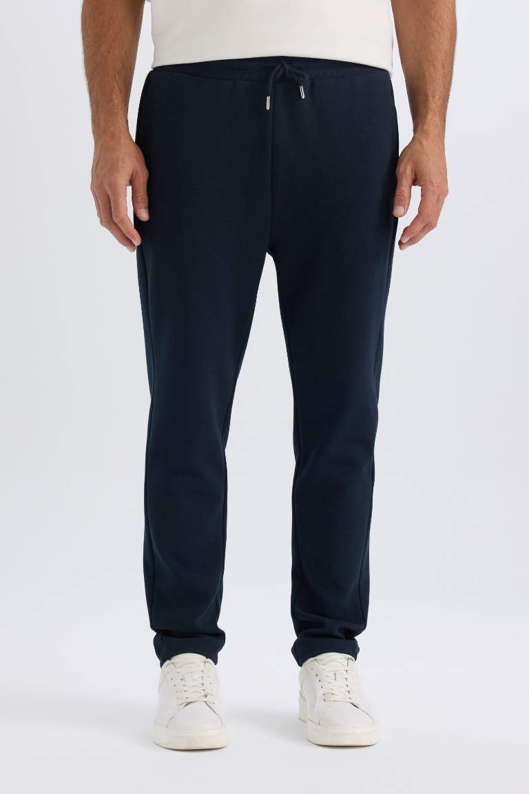 Eşofman Altı Twill Slim Fit Dar Kesim Beli Bağcıklı Cepli Düz Paça