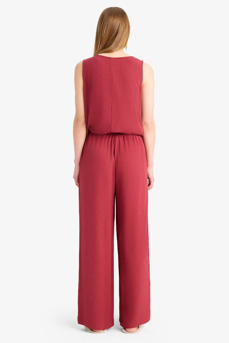 Regular Fit Beli Lastikli Bağcıklı Plaj Pantolonu-Fall in Love