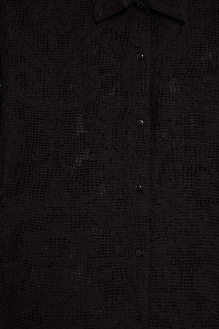 Regular Fit Dantel Detaylı Plaj Gömleği-Fall in Love