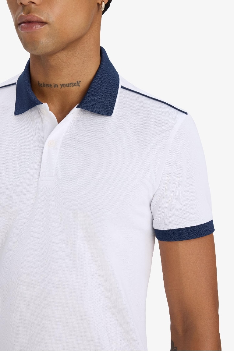 DeFactoFit Slim Fit Short Sleeve Pique Polo T-shirt