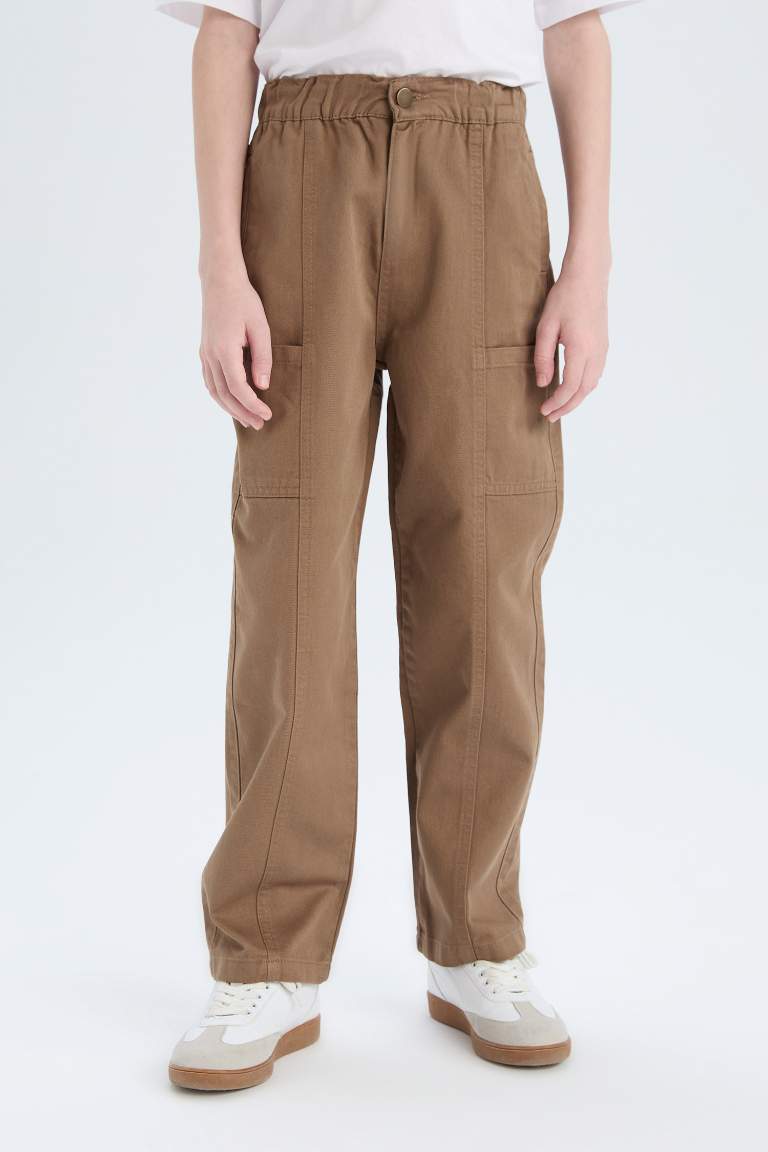 Pantalon ample en twill avec taille élastique pour garçon