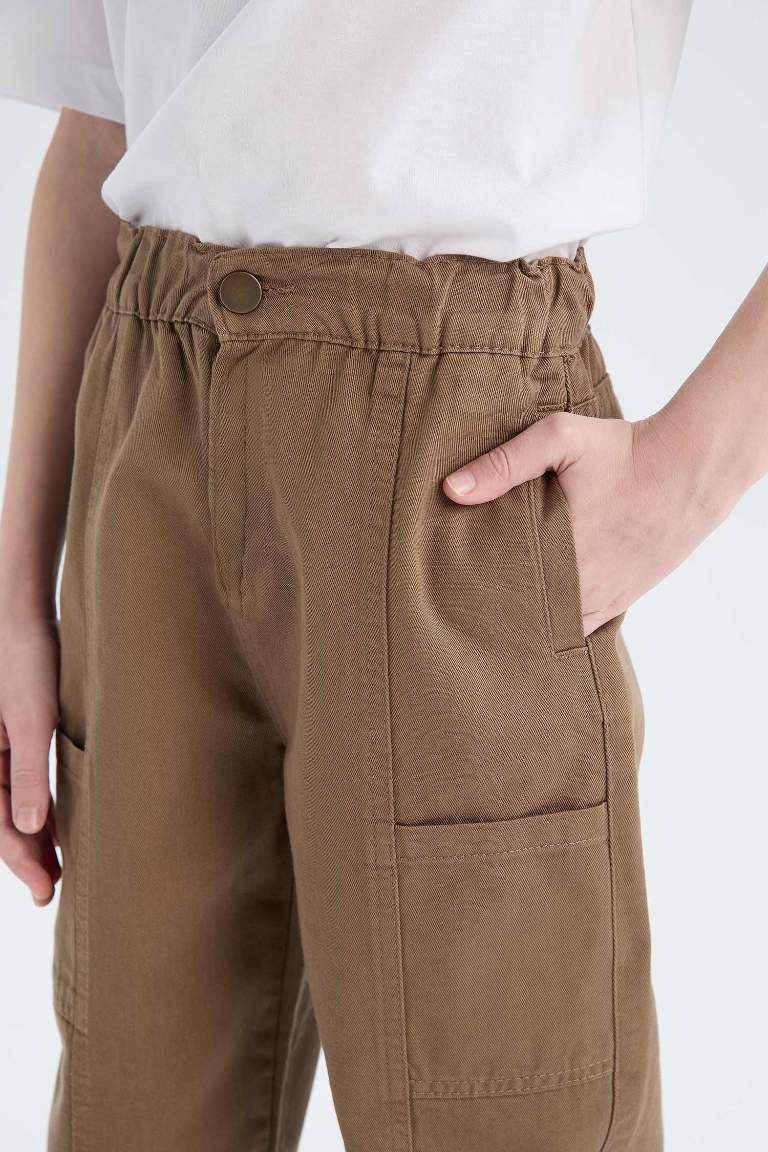 Pantalon ample en twill avec taille élastique pour garçon