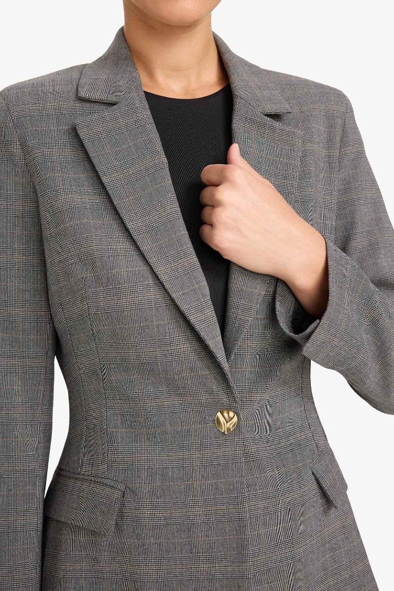 Regular Fit Düğmeli Blazer Ceket