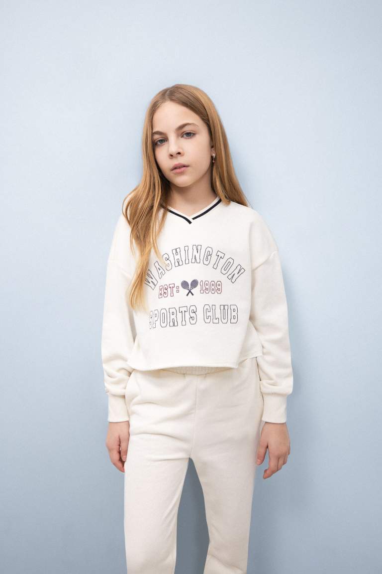 Ensemble Sweatshirt imprimé et Jogging pour bébé fille