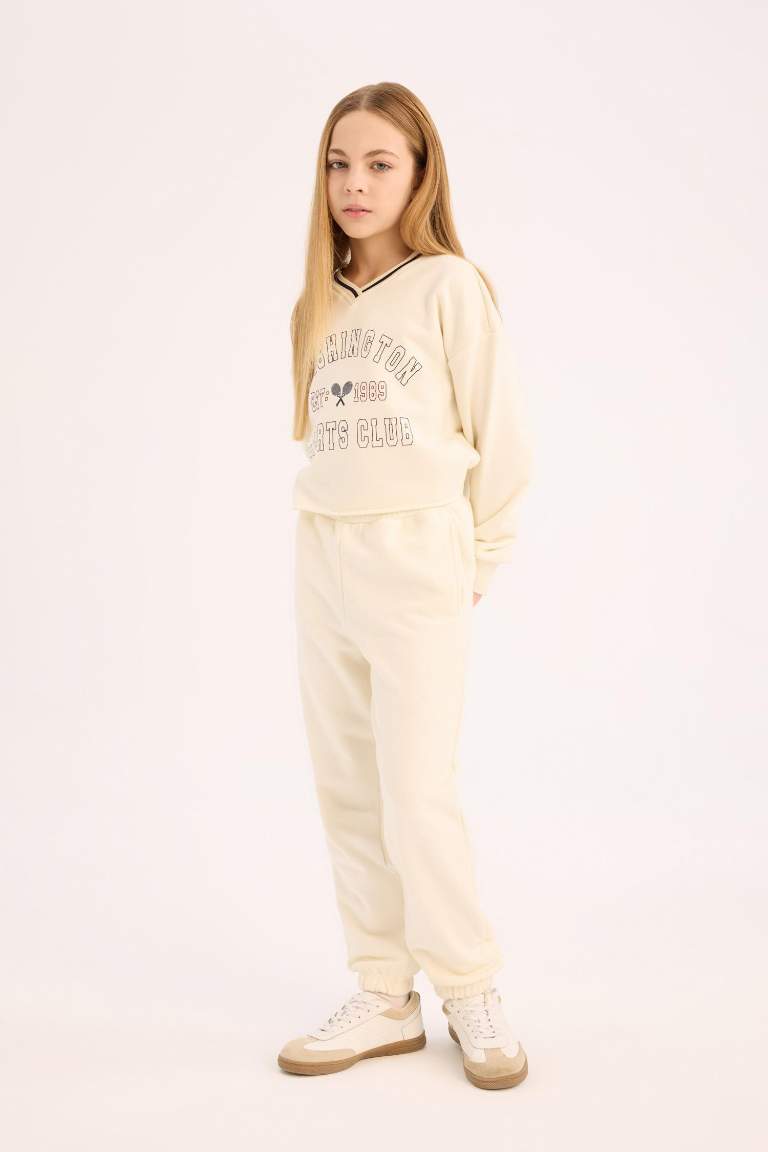 Girl Printed Sweatshirt Sweatpants 2 Piece Set