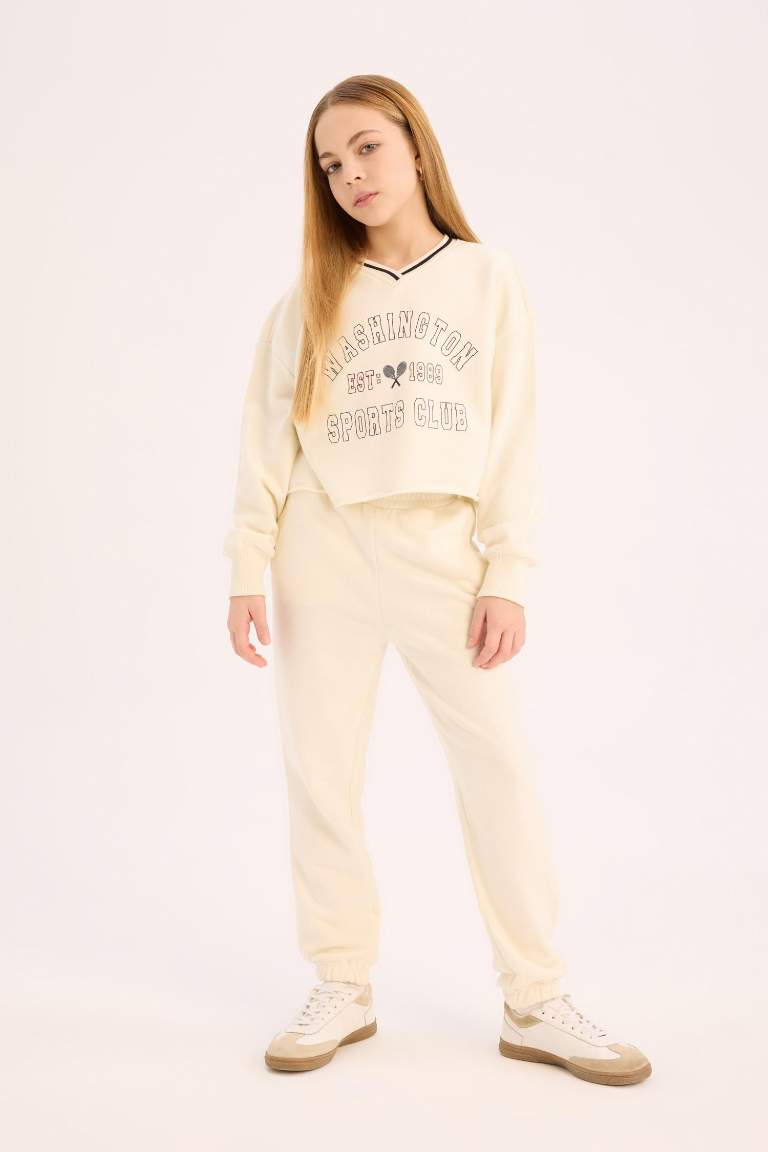 Girl Printed Sweatshirt Sweatpants 2 Piece Set