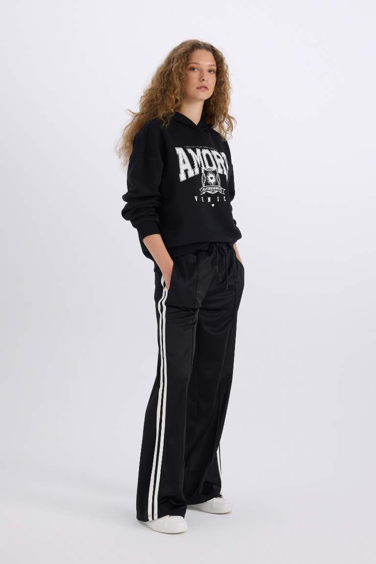 Wide Leg Geniş Paça Beli Lastikli Cepli Uzun Boy Eşofman Altı