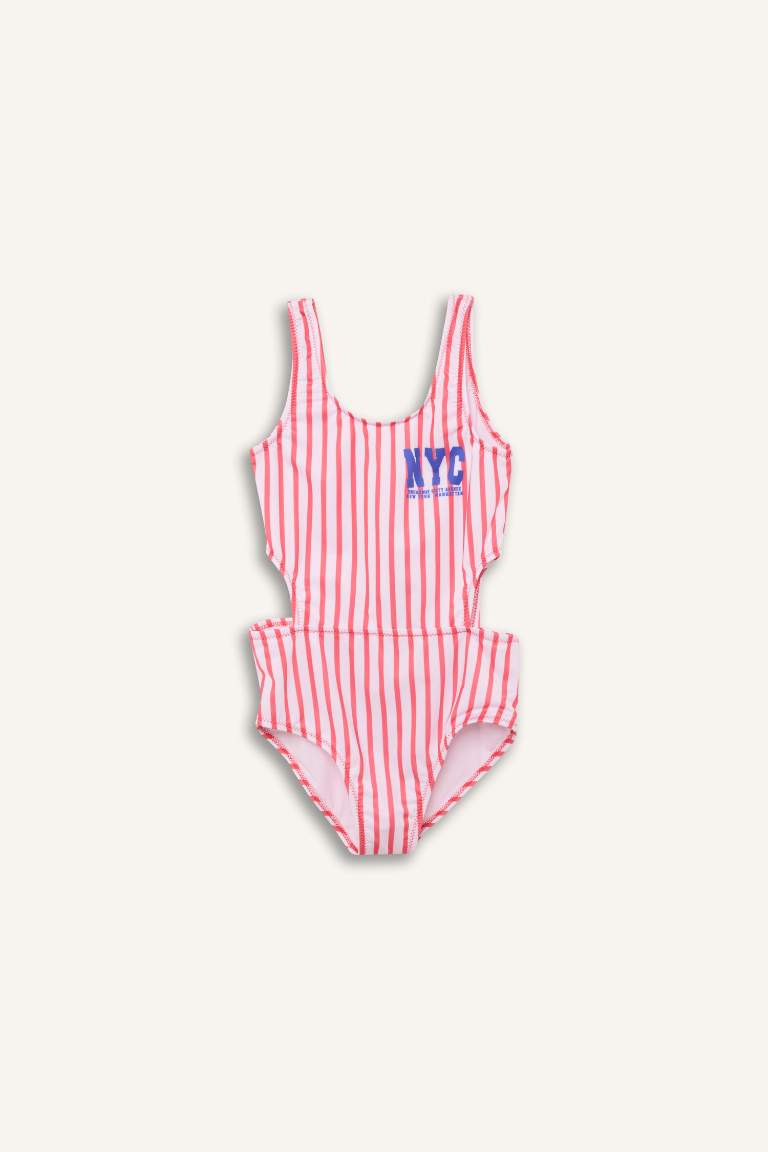 Girl Slim Fit Striped Mayo