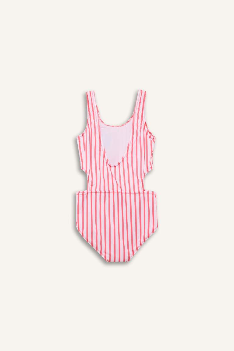 Girl Slim Fit Striped Mayo