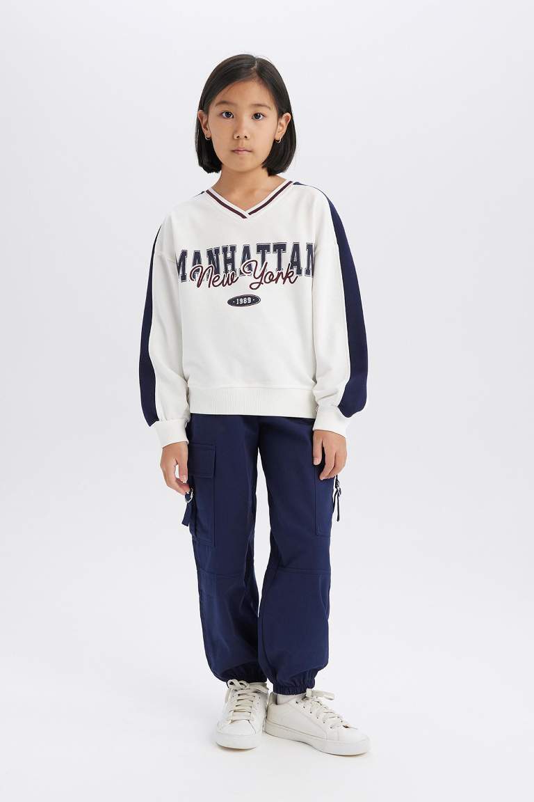 Sweatshirt oversize imprimé pour fille