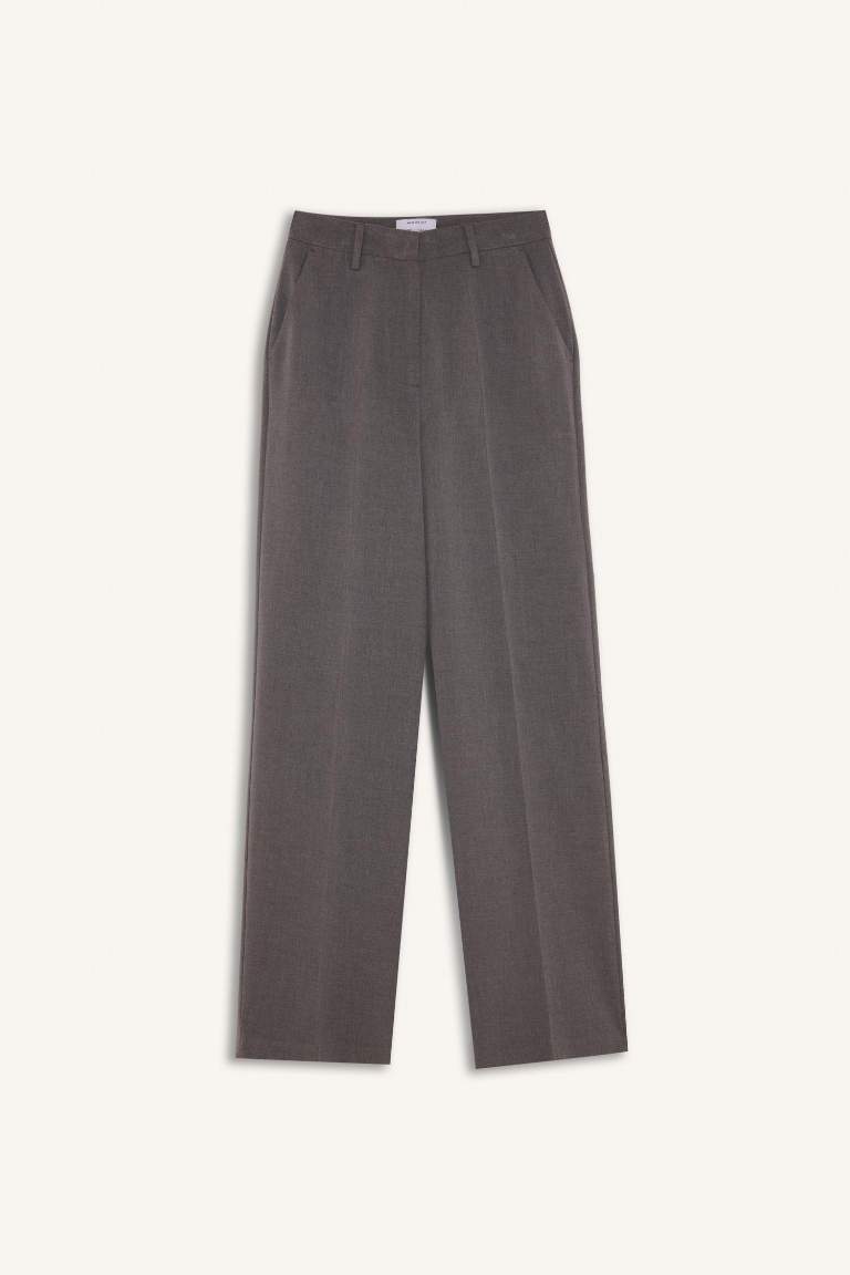 Sorbe x DeFacto Straight Fit Palazzo Pantolon Yüksek Bel Pensli Düz Paça Cepli