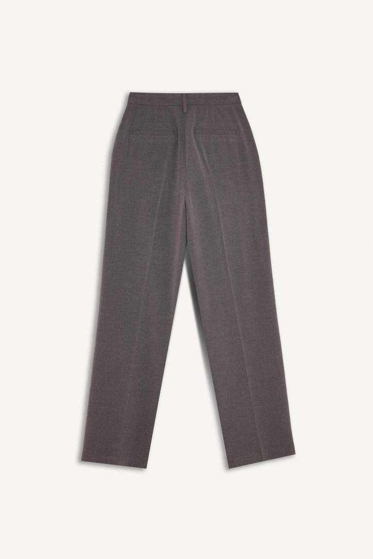 Sorbe x DeFacto Straight Fit Palazzo Pantolon Yüksek Bel Pensli Düz Paça Cepli