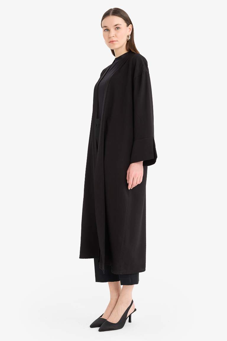 Relax Fit Basic Düz Midi Kimono