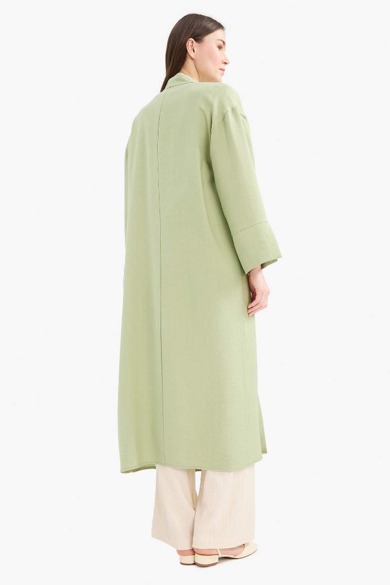 Relax Fit Basic Düz Midi Kimono
