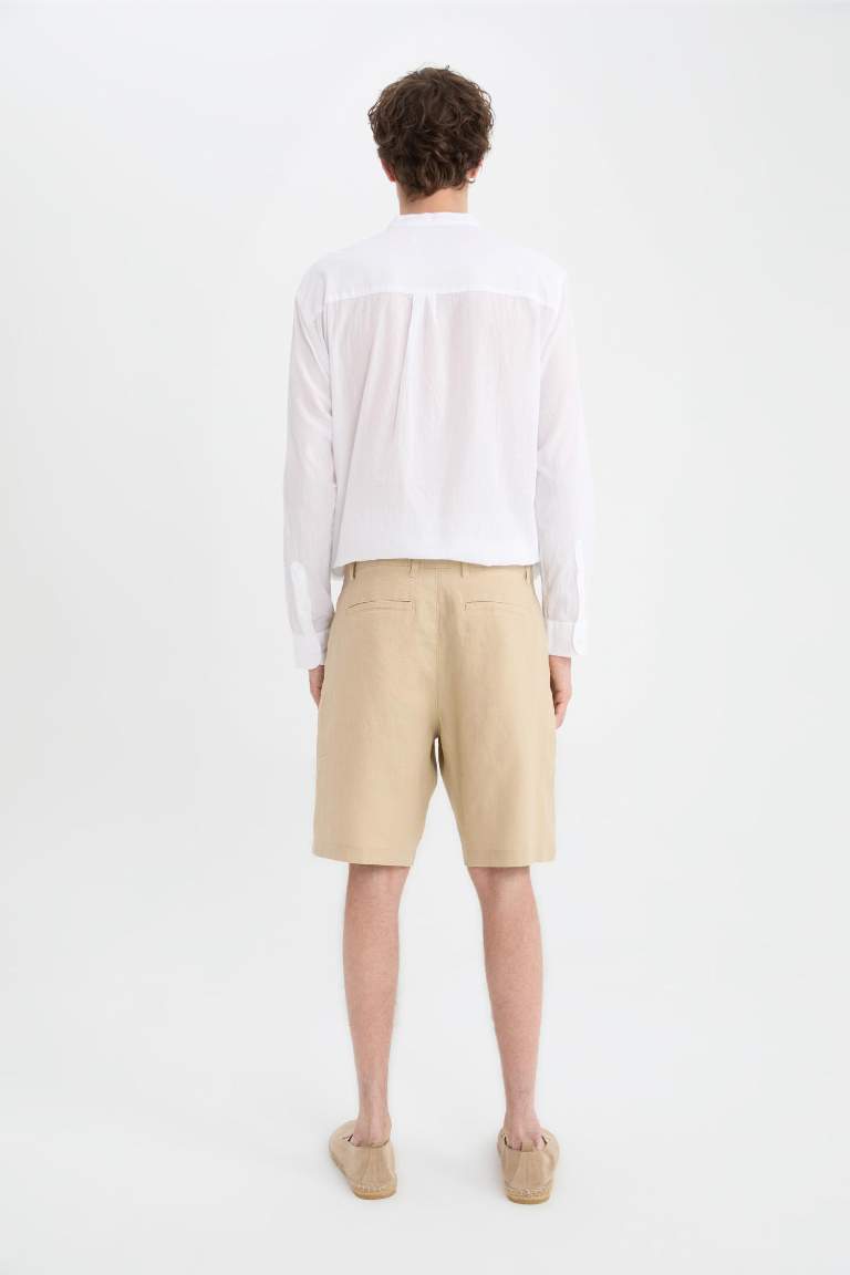 Брюки Bermuda из льна с Regular Fit посадкой
