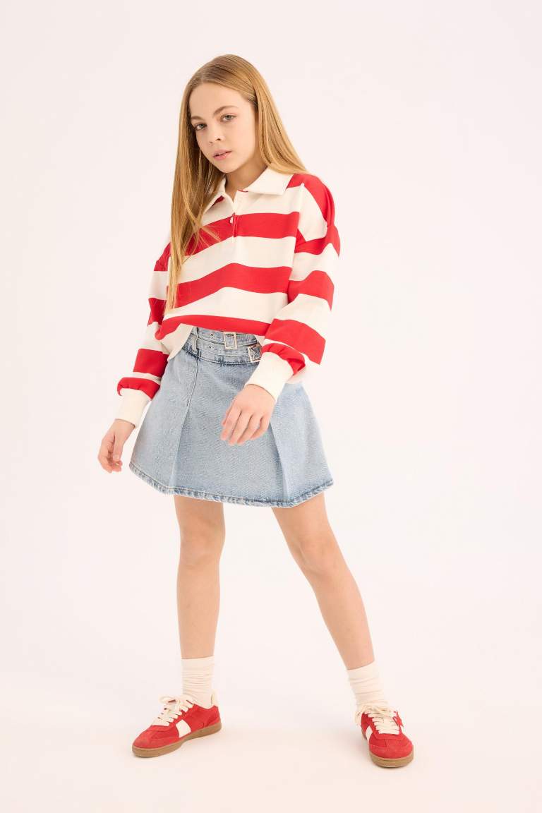 Girl Cotton Jean Skort