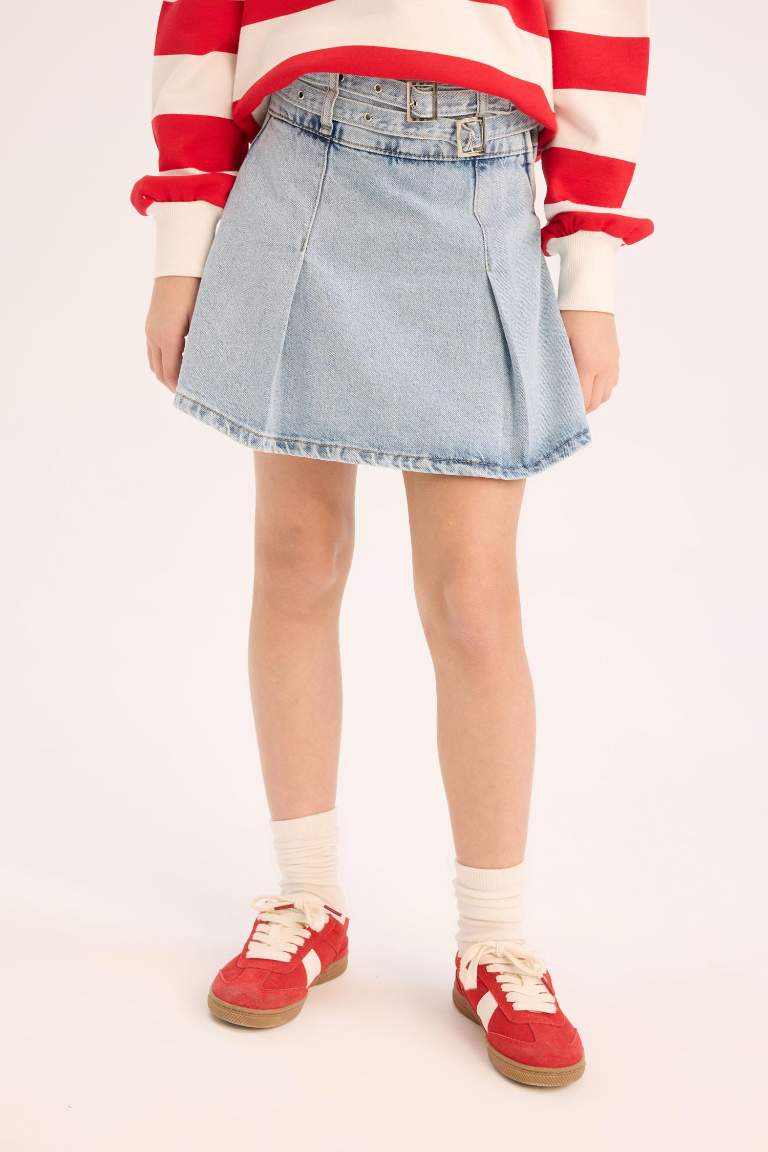 Girl Cotton Jean Skort