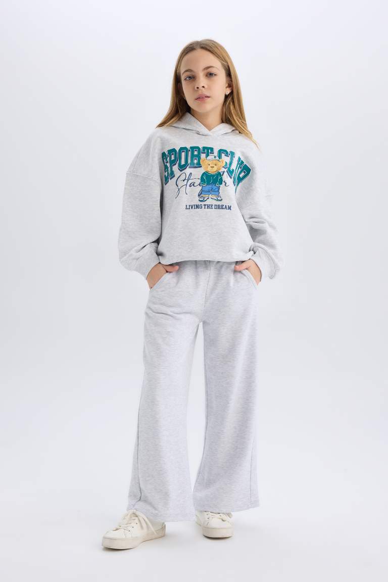 Girl Wide Leg Pocketed Sweatpants