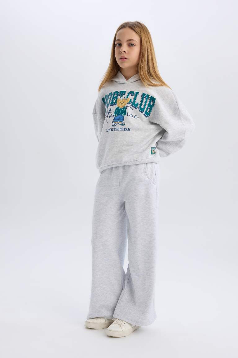 Girl Wide Leg Pocketed Sweatpants