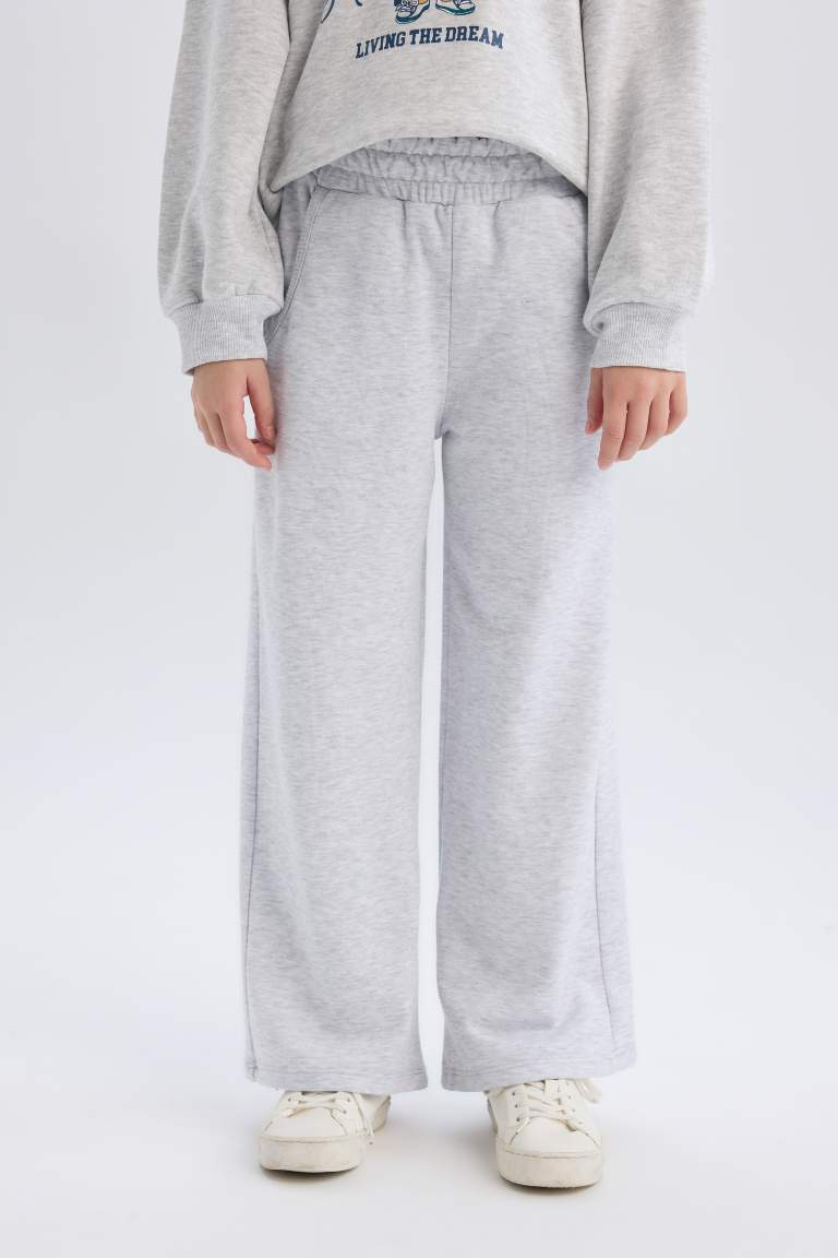 Girl Wide Leg Pocketed Sweatpants