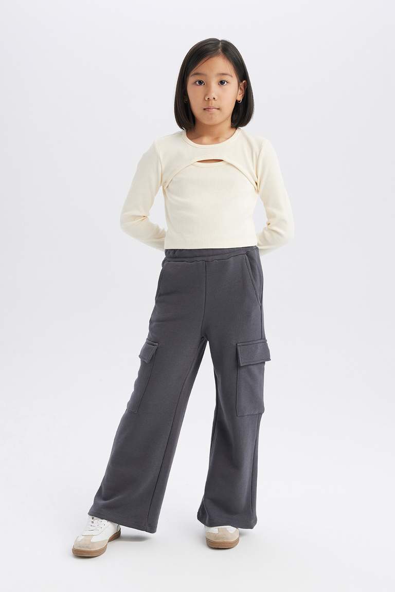 Girl Elastic Waist Cargo Sweatpants