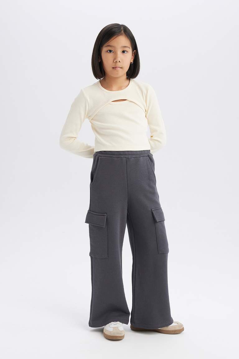 Girl Elastic Waist Cargo Sweatpants