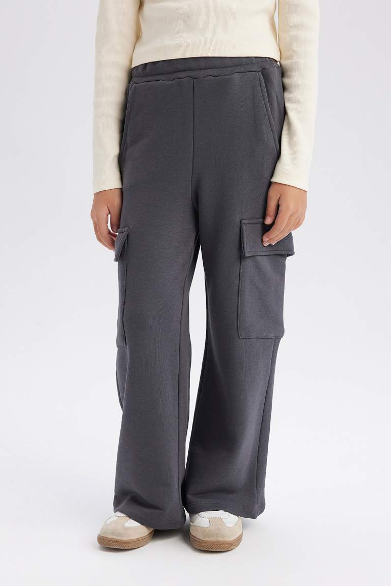 Girl Elastic Waist Cargo Sweatpants