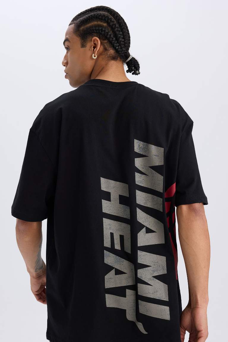 DeFactoFit NBA Miami Heat Oversize Fit Crew Neck T-Shirt