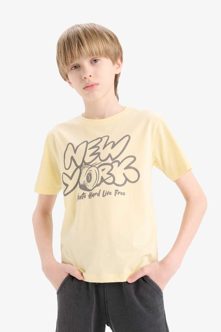 Boy Crew Neck Printed Short Sleeve T-Shirt