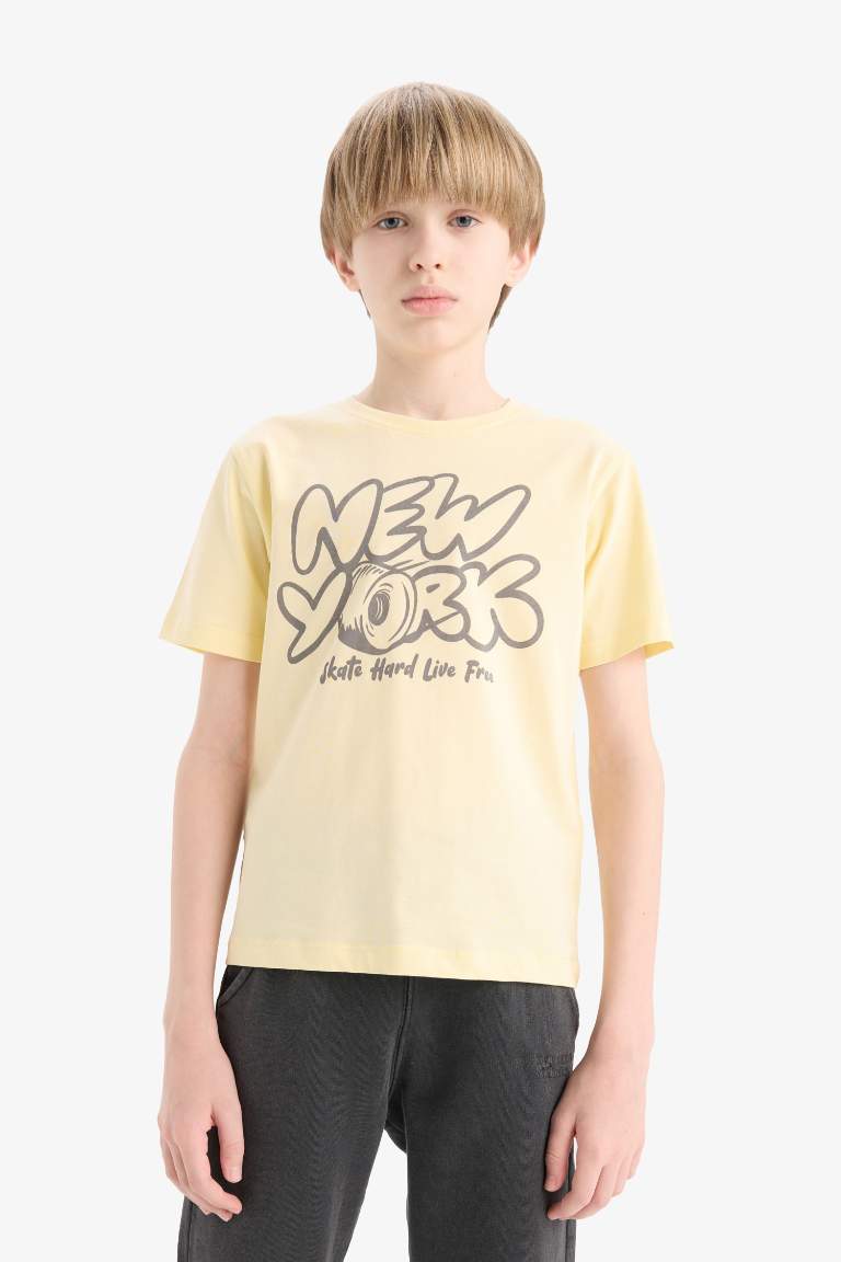 Boy Crew Neck Printed Short Sleeve T-Shirt